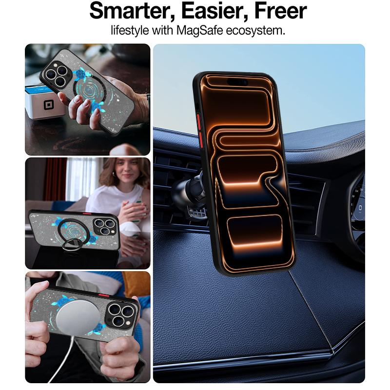 Sea Turtle Conch Whale Pattern Case For iPhone 17 Pro Max Magnetic For Magsafe Hybrid TPU+PC Matte Cover For iPhone 16 Pro Max 15 14 13 12 11 16E Air