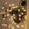 LED Snowflake Multicolor Flashing String Lights for Weddings, Rooms, or Christmas Decorations (USB/Battery-Powered).