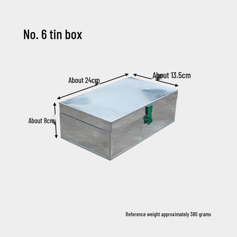 Galvanized Large Iron Sheet Toolbox with Lock - Portable Storage & Organizer for Woodworking