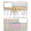 Twist Portable Cosmetic Bag, Pleated Lace Storage Bag, Color Matching Plaid Toilet Bag.
