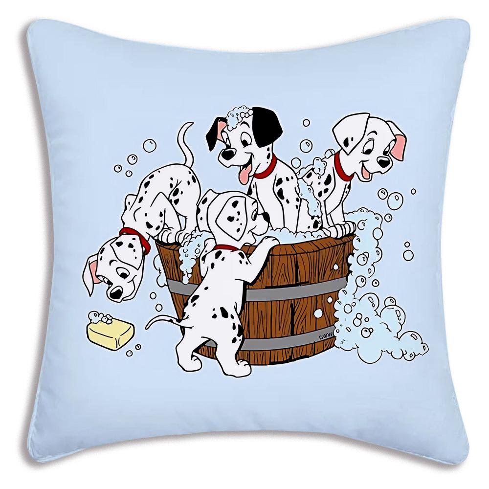Federe Cuscino Cento e Uno Dalmata Cartone Animato Divano Decorativo Casa Stampa Double-sided Peluche Corto Carino Federa Cuscino