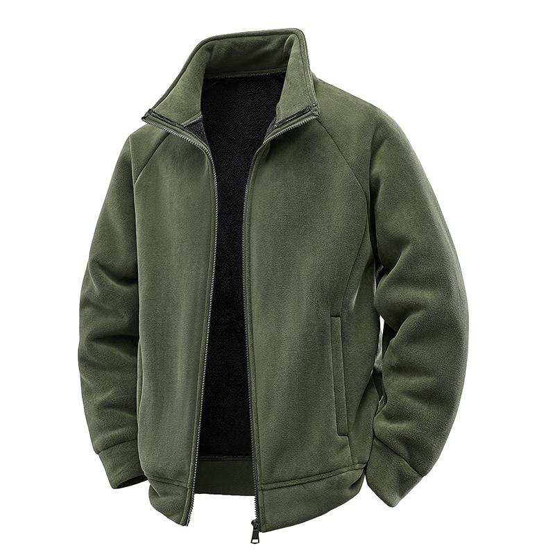 Men's Polar Fleece Jacket Winter Loose Casual Cardigan Lined Thicken Parkas Coats Men's Sweatshirt Outdoor Camping Travel Jacket