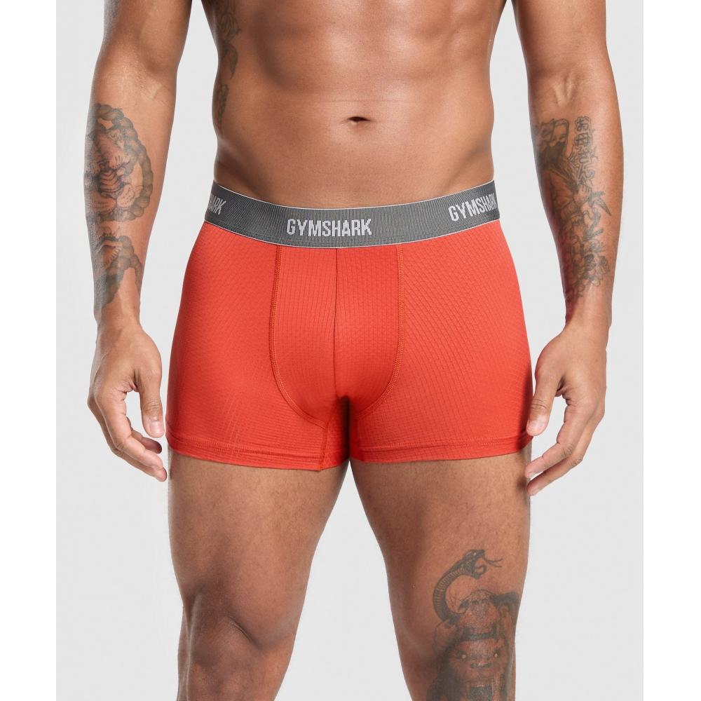 Gymshark Sports Tech Boxer 3pk Black Deep Orange Celeste Blue A5a3v Bc2t