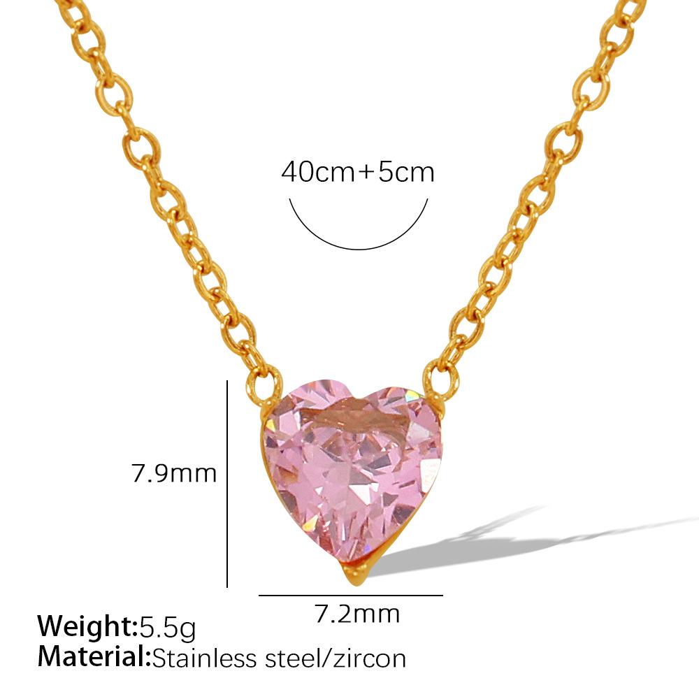 

Fashion High Sense Micro-inlaid Zircon Necklace Earrings Niche Light Luxury Small Fragrant Peach Heart Love Pendant Collarbone Chain Women 2026