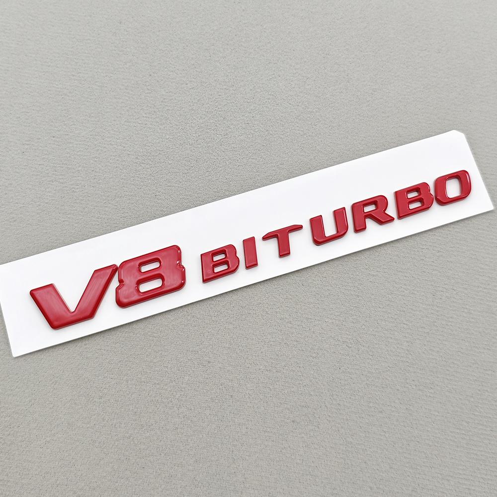 3D ABS Car Sticker V8 BITURBO Logo Emblem Trunk Fender Badge Decal For Mercedes-Benz AMG W218 C63S C63 E63 S63 CLS63 Accessories