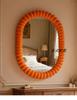 Nordic wall-mounted mirrors, irregular-shaped light luxury, popular home elliptical fireplace decorative mirrors, creative art
