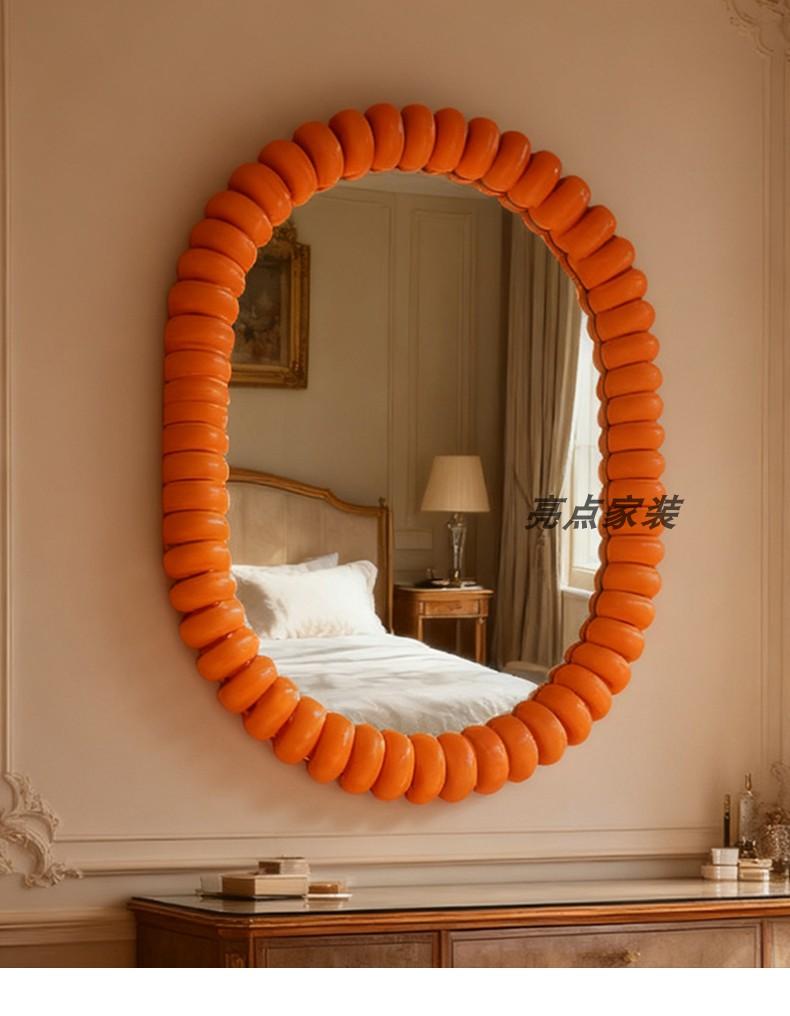 Nordic wall-mounted mirrors, irregular-shaped light luxury, popular home elliptical fireplace decorative mirrors, creative art