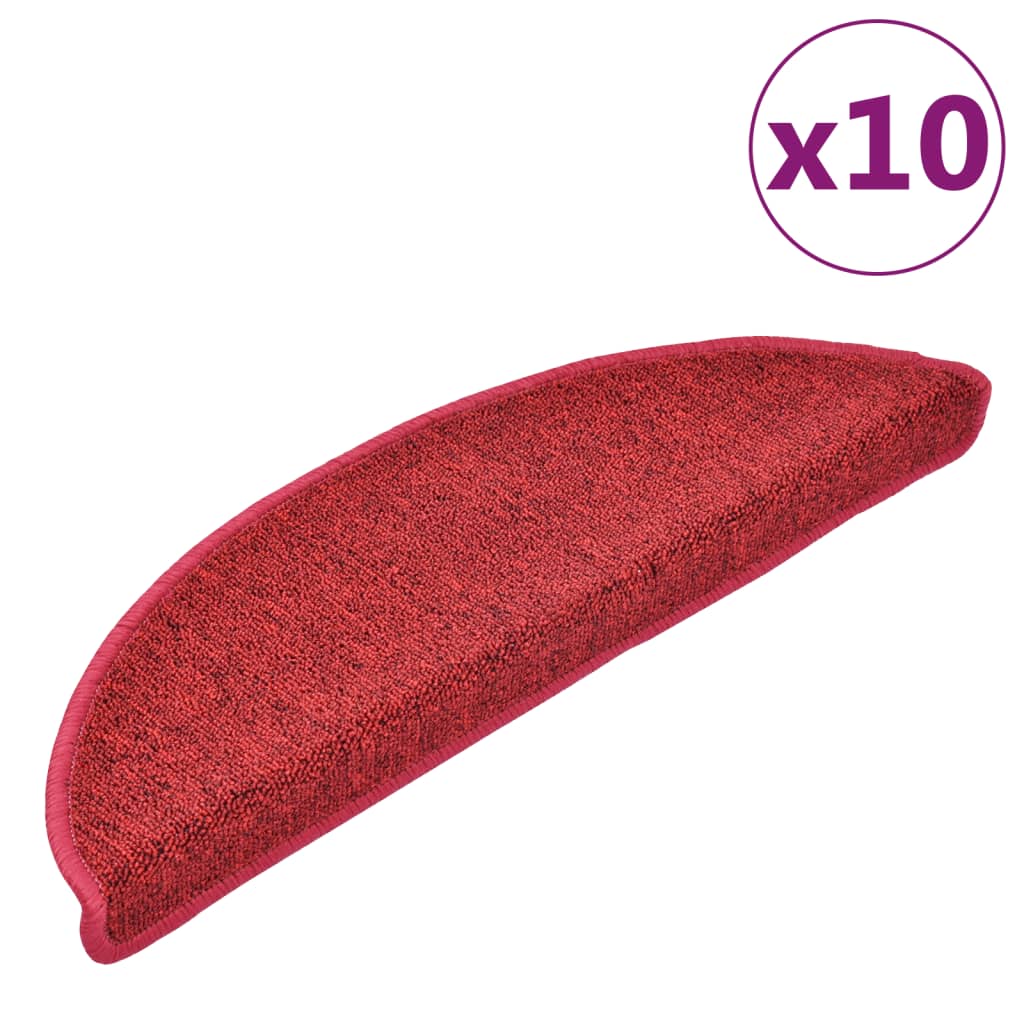 Stair Treads 10 pcs. 56 x 17 x 3 cm Red Semi Circular