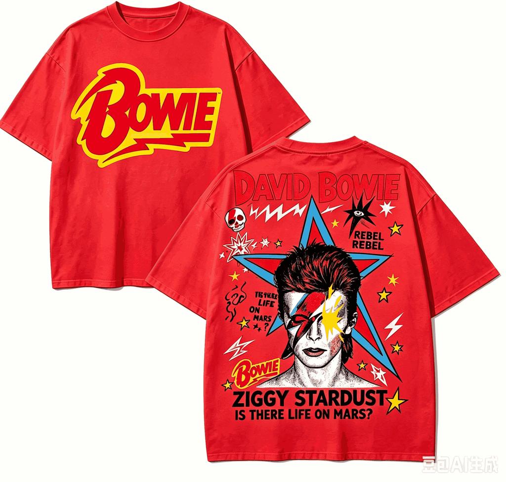 David Bowie Maglietta Regalo per Fan Unisex Unisex Harajuku Oversize Unisex Manica Corta Streetwear Alta Qualità Comoda Classica
