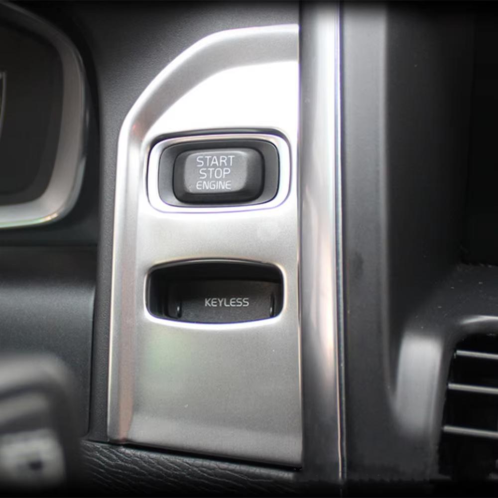 Car Styling Chrome Ignition Device Key Hole Frame Keyhole Decorative Cover for Volvo XC60 2012-2017 Interior Decal Accessories