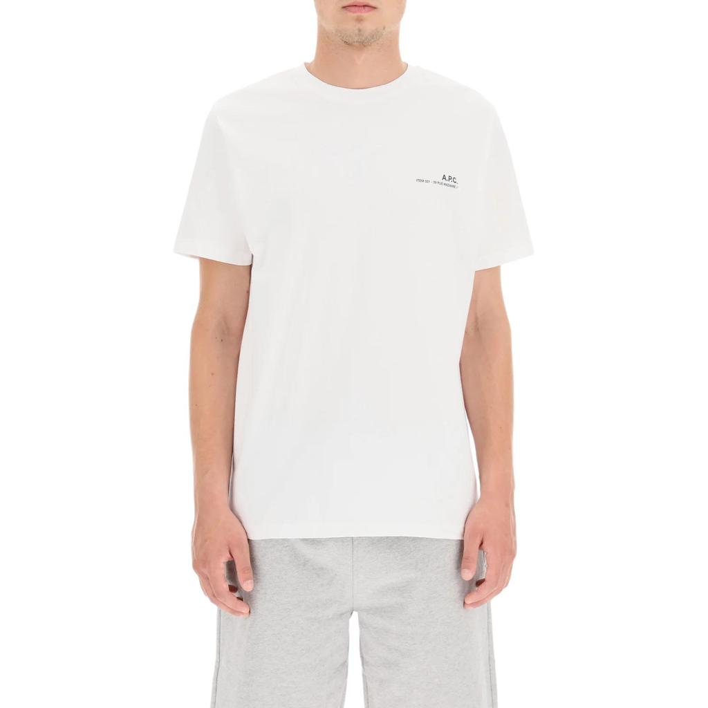 A.P.C. Crew Neck Logo Print Cotton Short Sleeve T-Shirt Men Tops White COFBTH26904-AAB