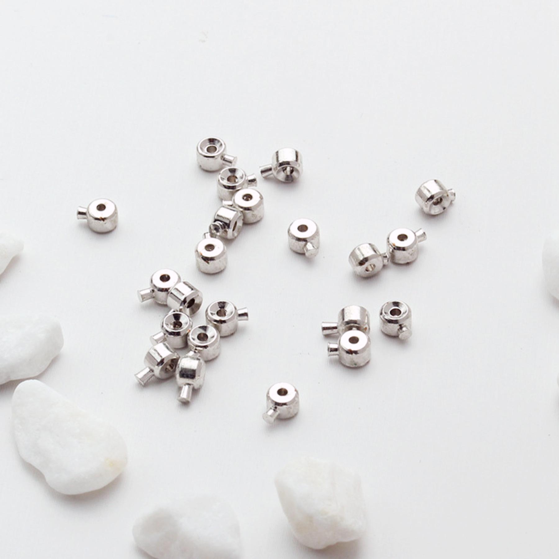 

Позиционирующие бусины, Ожерелье, Защелкивающаяся пряжка Сделай сам Ручной работы Браслет, Концевая позиционирующая клипса-пряжка, Пряжка для позиционирования троса 3.5Mm spherical белого золота