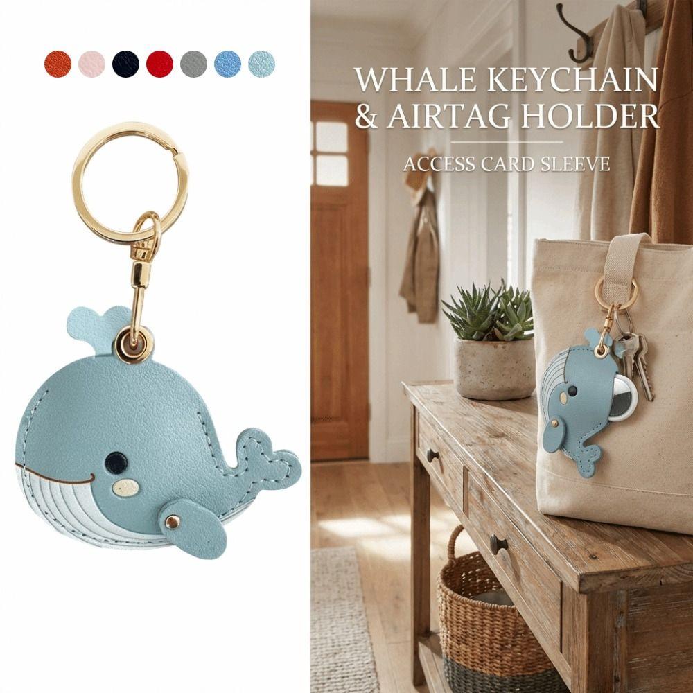 Anti-Drop Leather Keychain Antirust GPS Case Cover for Airtag Protective Cover  For Keys Bag Wallet