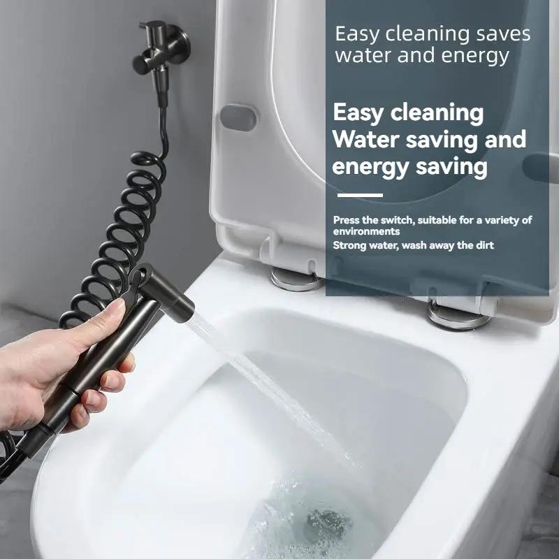 Bidet Toilet Sprayer Set Cleaning Tool Bathroom Handheld Bidet Sprayer Toilet Shower Angle Valve Handheld Bidet Sprayer Set