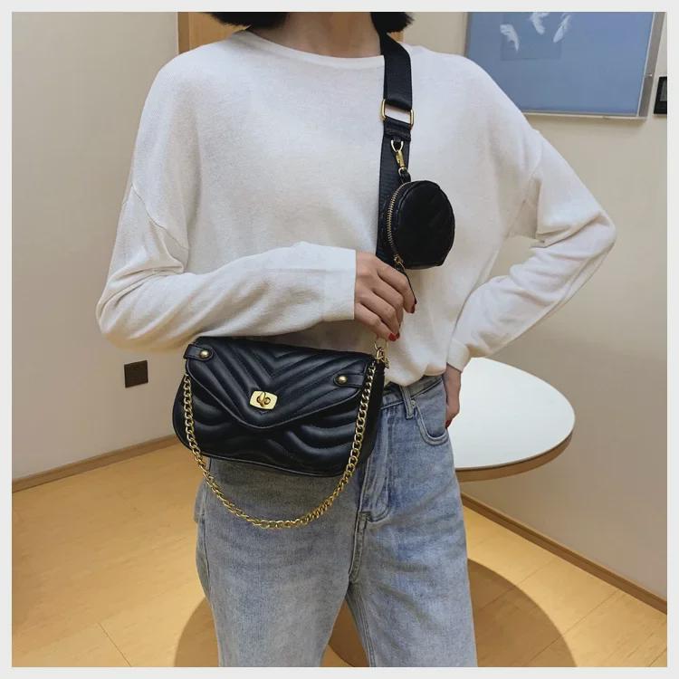2022 Women's Oblique Net Celebrity Summer Chain Embroidered Satchel - Niche Design Mother-and-Child Shoulder Bag
