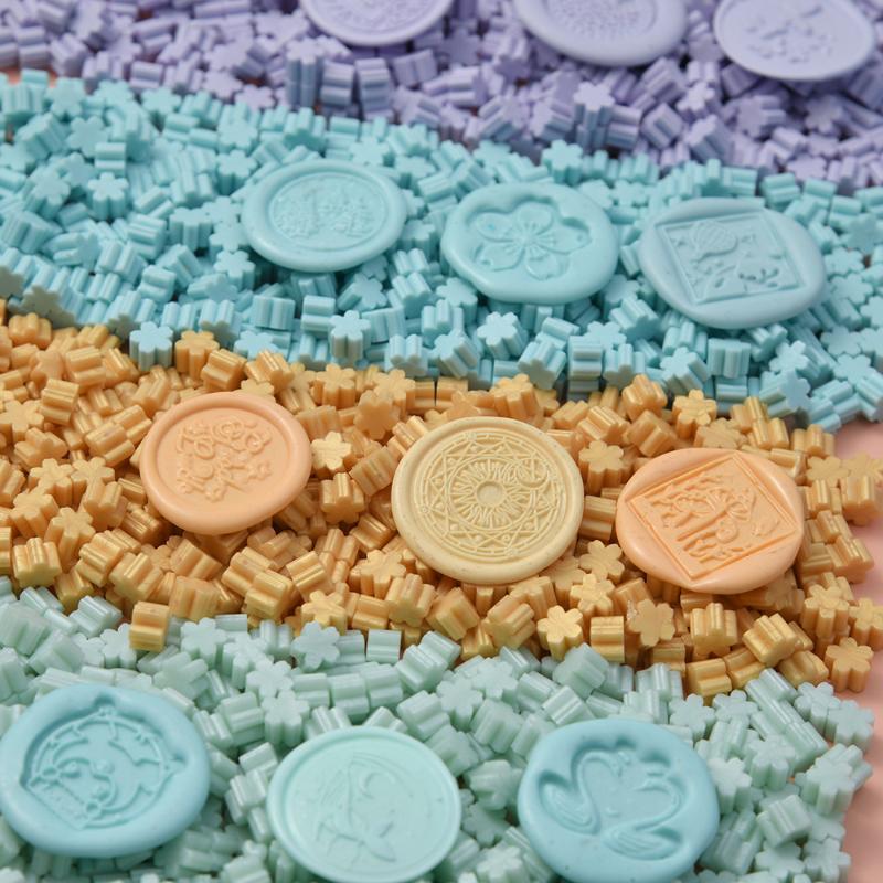 500G Cherry Blossom Shape Cute Fire Paint Wax Grains Student Handmade Creative DIY Decorative Gift Envelope Sealing Supplies