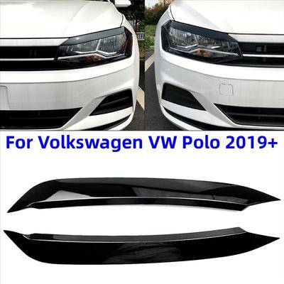 For Volkswagen VW Polo + Car Headlight Eyebrow Eyelid Trim Lamp Cover Sticker Accessories
