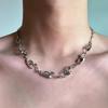 Irregular Shaped Metal Necklace: Unisex Hip Hop Collarbone Chain Choker with Niche Design.