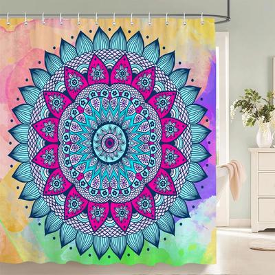 1 Pack Indian Mandala 3D Printing Polyester Material Shower Curtain Bathroom Partition Curtain Home Decorative Curtain