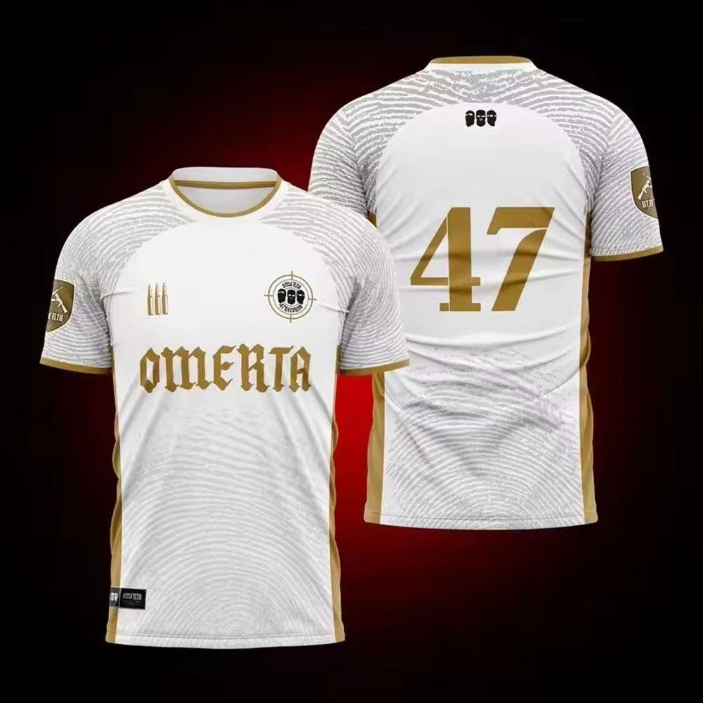 Nuova maglia da calcio Omerta tedesca, maglia da allenamento da uomo stampata, maglietta sportiva traspirante con scollo a girocollo