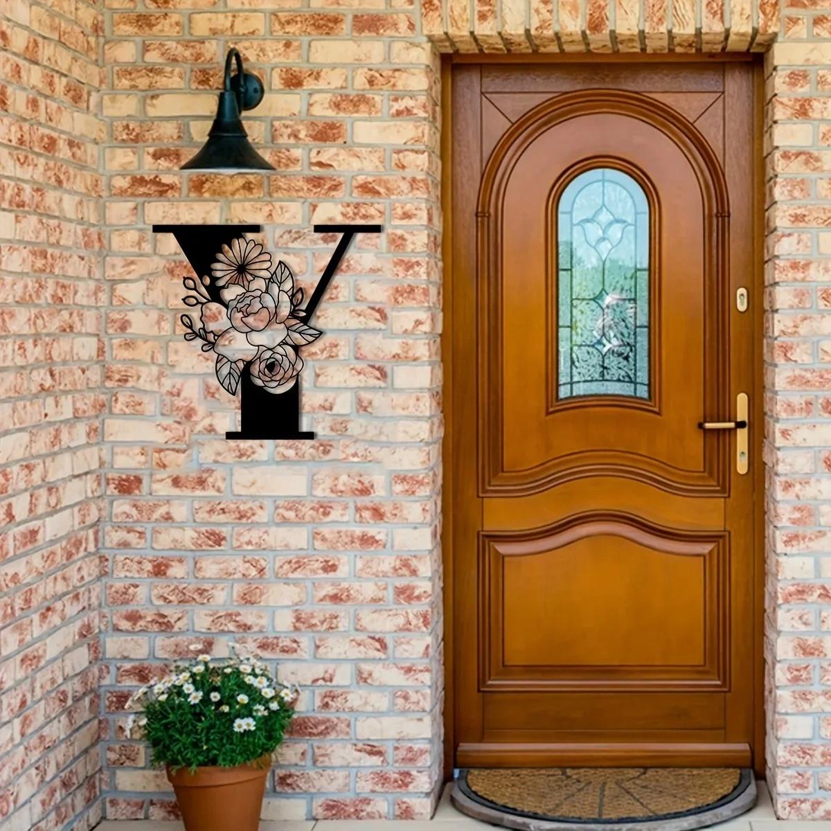 Потрясающая металлическая табличка с цветочными буквами-монограммами! Металлическое — фото 26