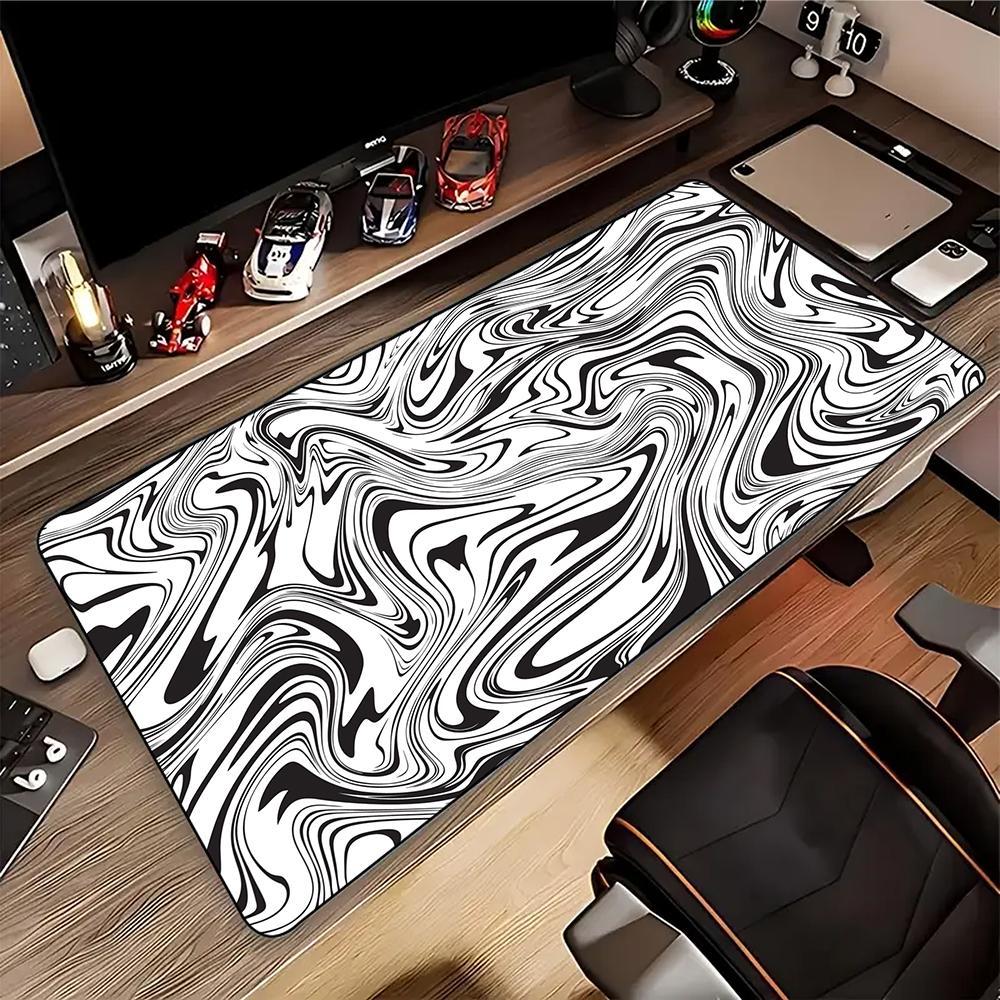 Large XXL Gaming Mousepad Art Black And White Line x x Desk Mat Anime Theme Keyboard Gamer Mouse Pad for Esports