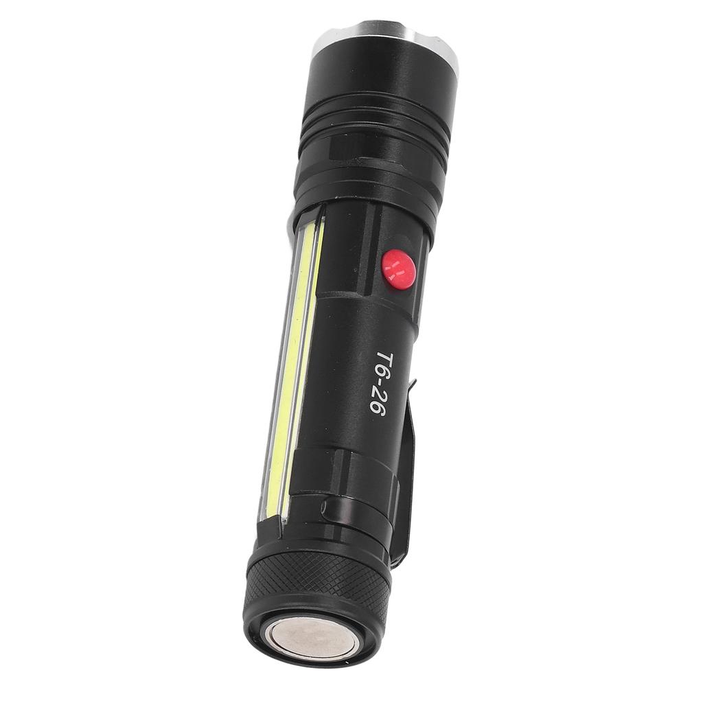 Small Flashlight USB Charging Waterproof Zoomable 4 Modes LED Bright Magnetic Flashlight for