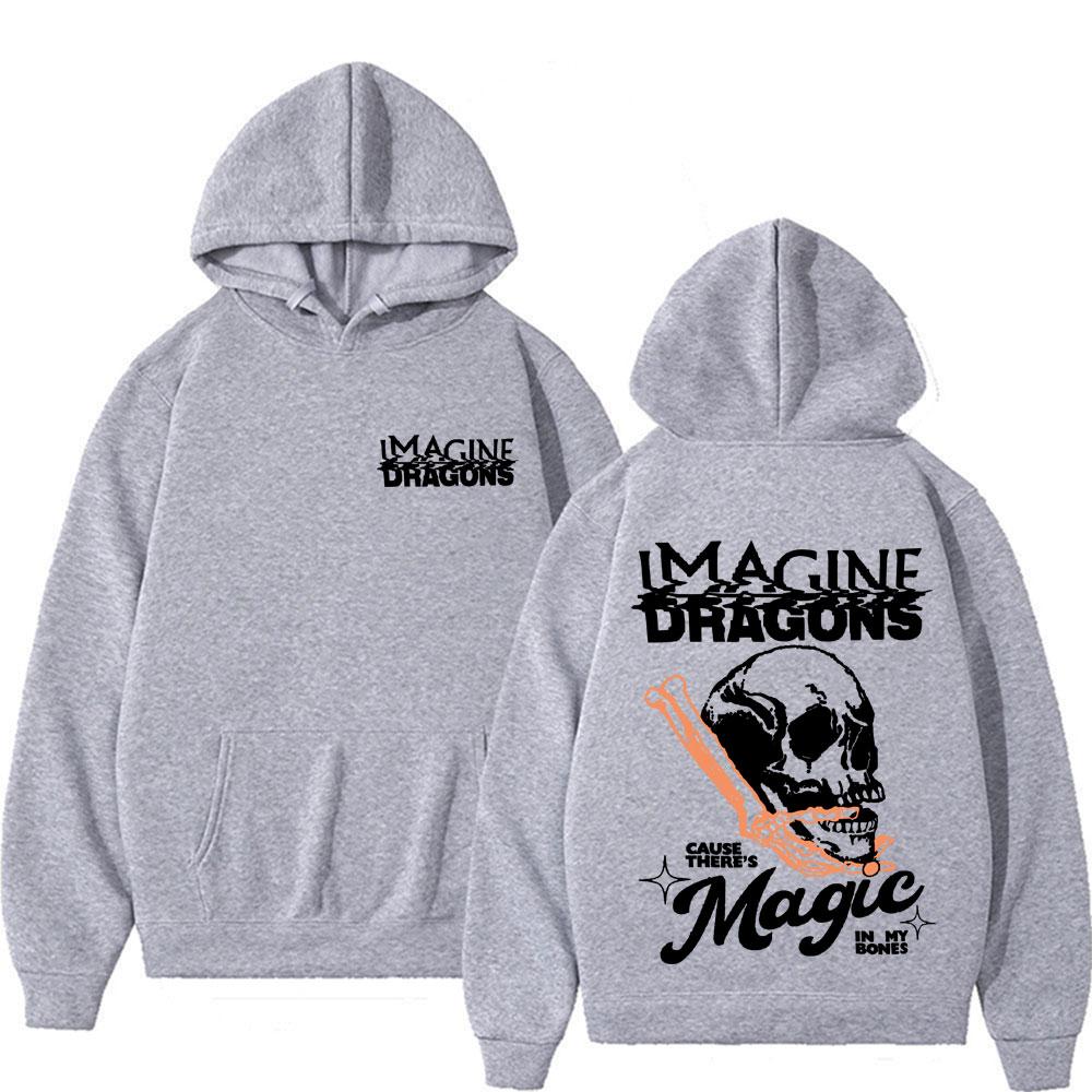 Imagine Dragons Loom World Tour Skull Hoodie Men Women Harajuku Hip Hop Vintage Gothic Clothes Hoodies Oversized Sweatshirt