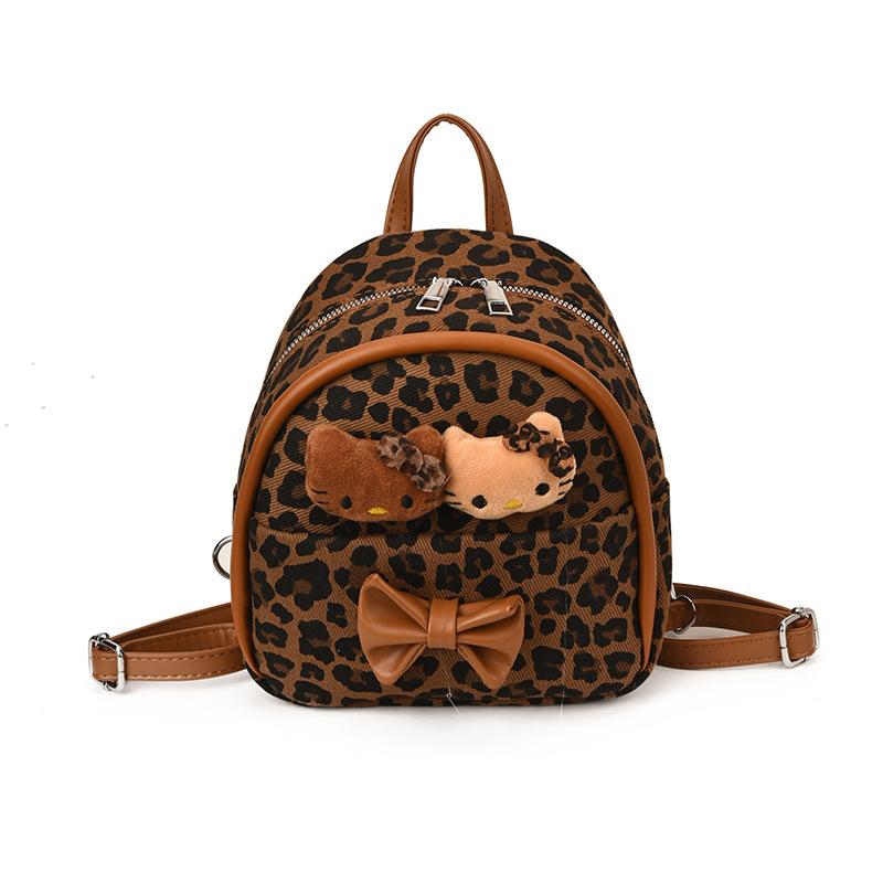 

Cartoon Cute Kitten Boys And Girls Small Schoolbag Kindergarten Baby Backpack Trendy Cool Leopard Print Children S Backpack коричневый