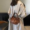 Retro Hand Carry Fashionable Pleated Bucket Bag Women'S High-End Sense Simple Shoulder Mother And Child Bag Versatile Women'S Bag