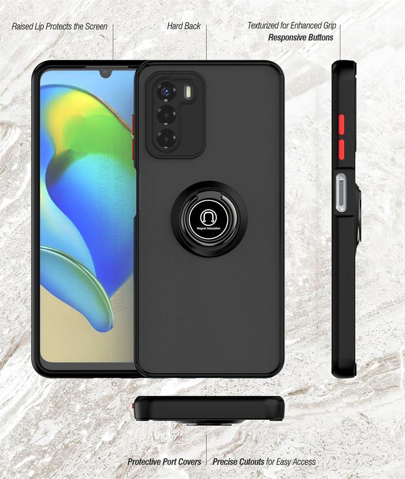 For Motorola Moto G42 Case Magnetic Ring Stand Shockproof Phone Cases For Moto G42 G 42 MotoG42 Matte Armor Hard PC Back Cover