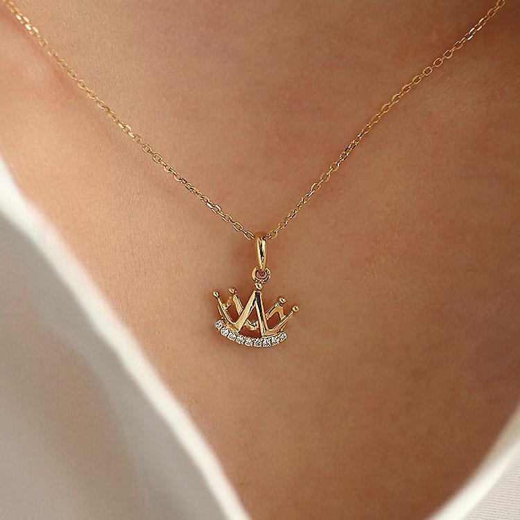 

Подвеска-корона с бриллиантами из стерлингового серебра 925 пробы - Роскошные женские модные аксессуары 925 Silver