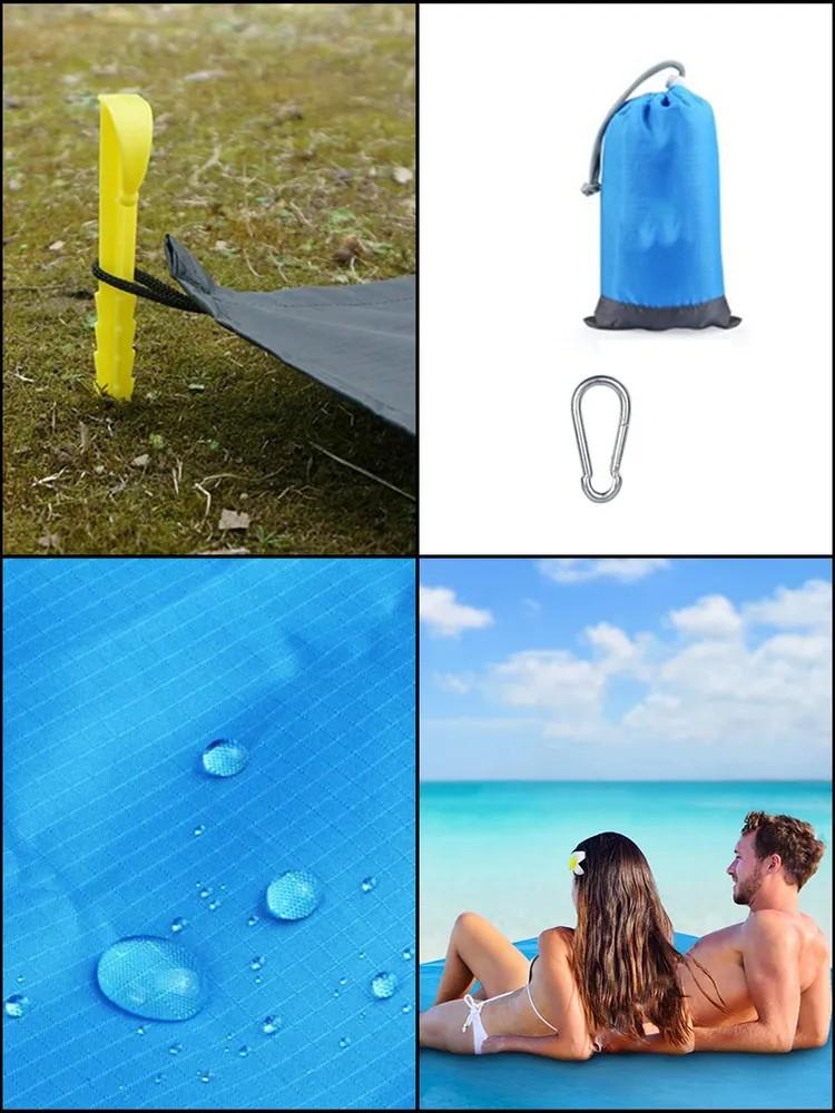 140*200cm Outdoor Folding Portable Beach Mat Outdoor Camping Mat Beach Mat Picnic Blanket Floor Mat Tent Carpet Mat