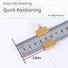 Aluminum Woodworking Ruler with Positioning Block Carpenter Measuring Tool for Precise Measurement In Carpentry Projects