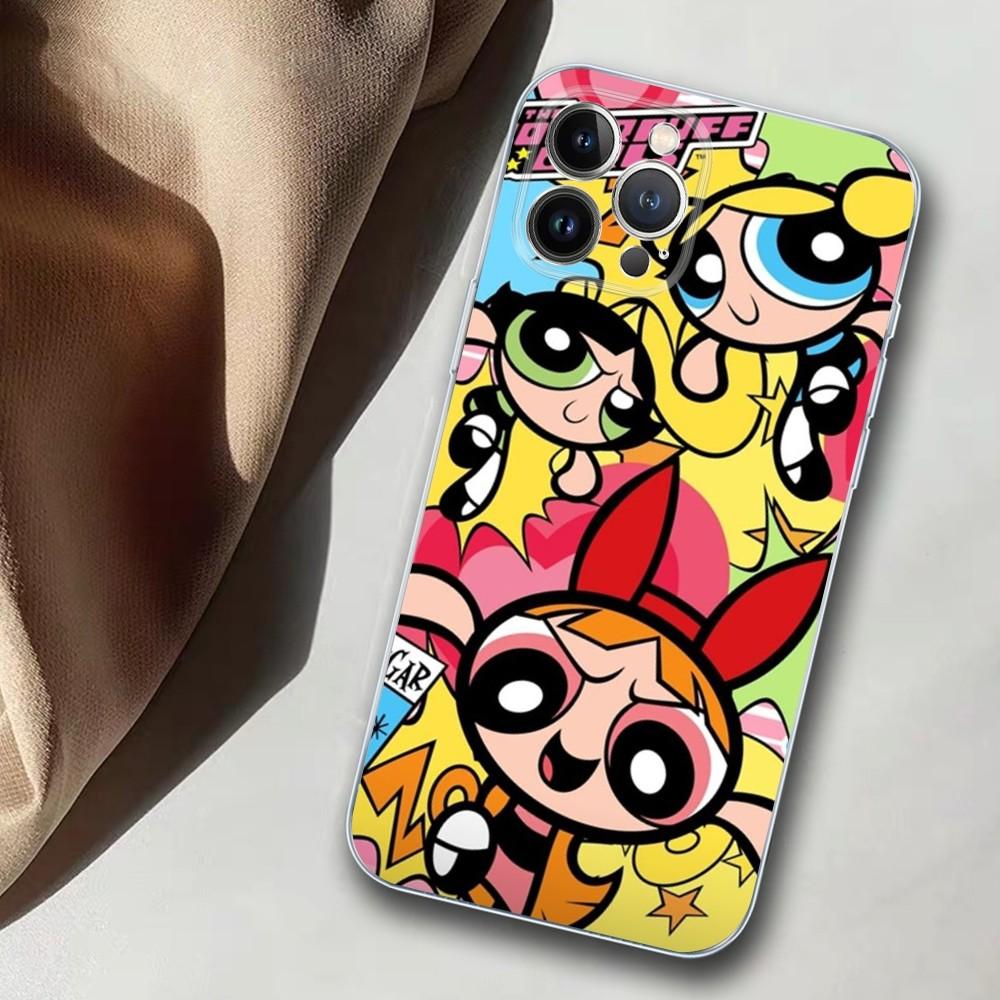 Girls Policeman Power-puffes Phone Case For iPhone 14 11 12 13 Mini Pro XS Max Cover 6 7 8 Plus X XR SE 2020 Funda Shell
