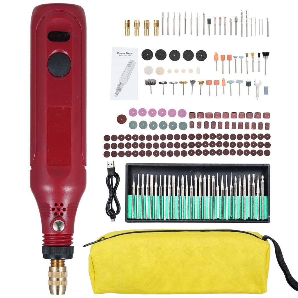 Mini Rotary Tool Kit 3.7V Mini Grinder with 3 Variable Speed 197Pcs Accessories Electric Grinder Pen Rotary Tool Kit