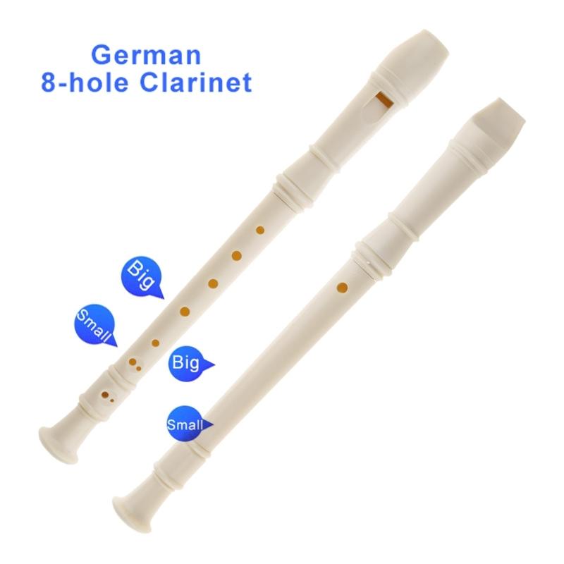 Soprano Recorder Hole 6/8 Hole C Key Descant Recorder German Style Treble Flute for Kids with Cleaning Rod & Storage Bag