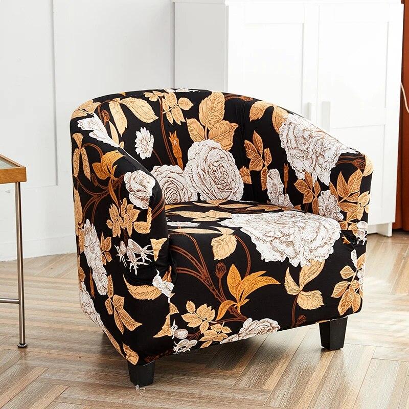 Ins Flower Club Bath Tub Armchairs Chair Covers Stretch Sofa Slipcover Removable Single Small Sofa Couch Cover Bar Counter