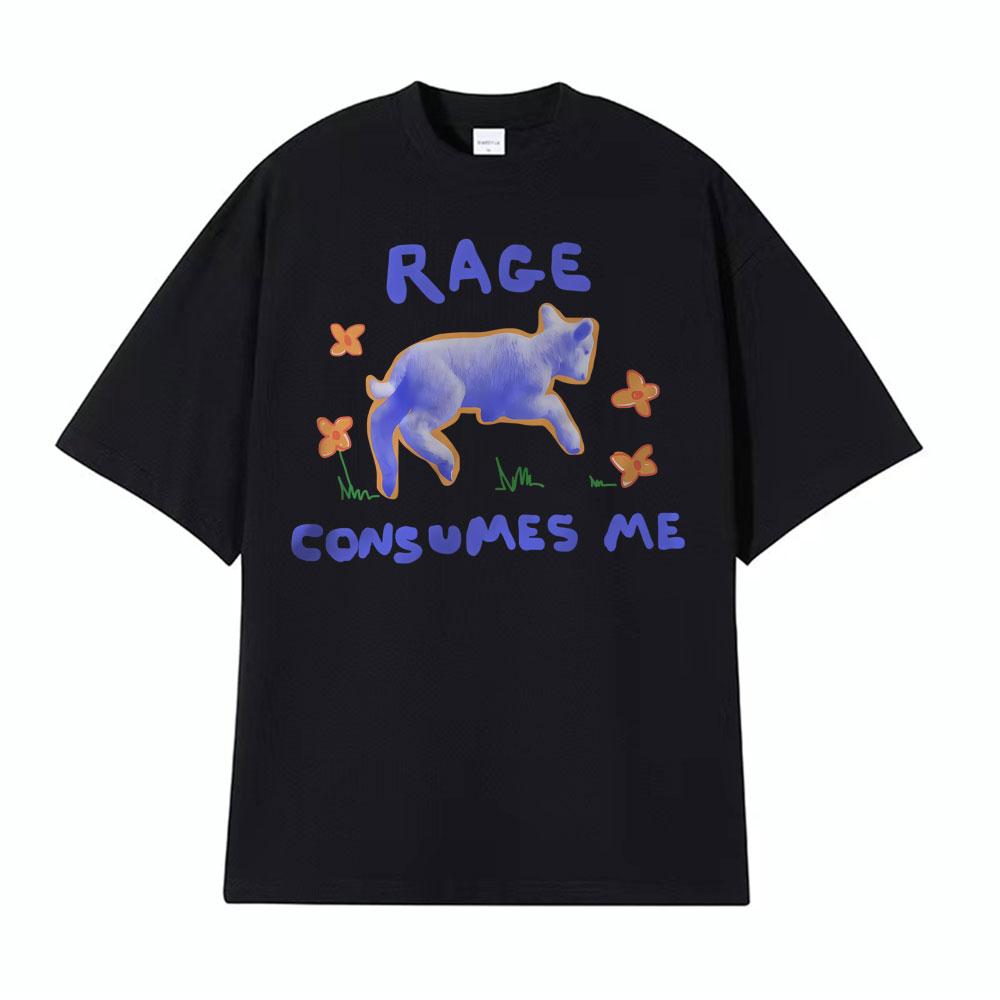 Rage Consumes Me Funny Lamb Unisex Tshirts Unisex Women Vintage Oversized Tshirt Summer Casual Classic 100 Cotton ONeck T Shirt