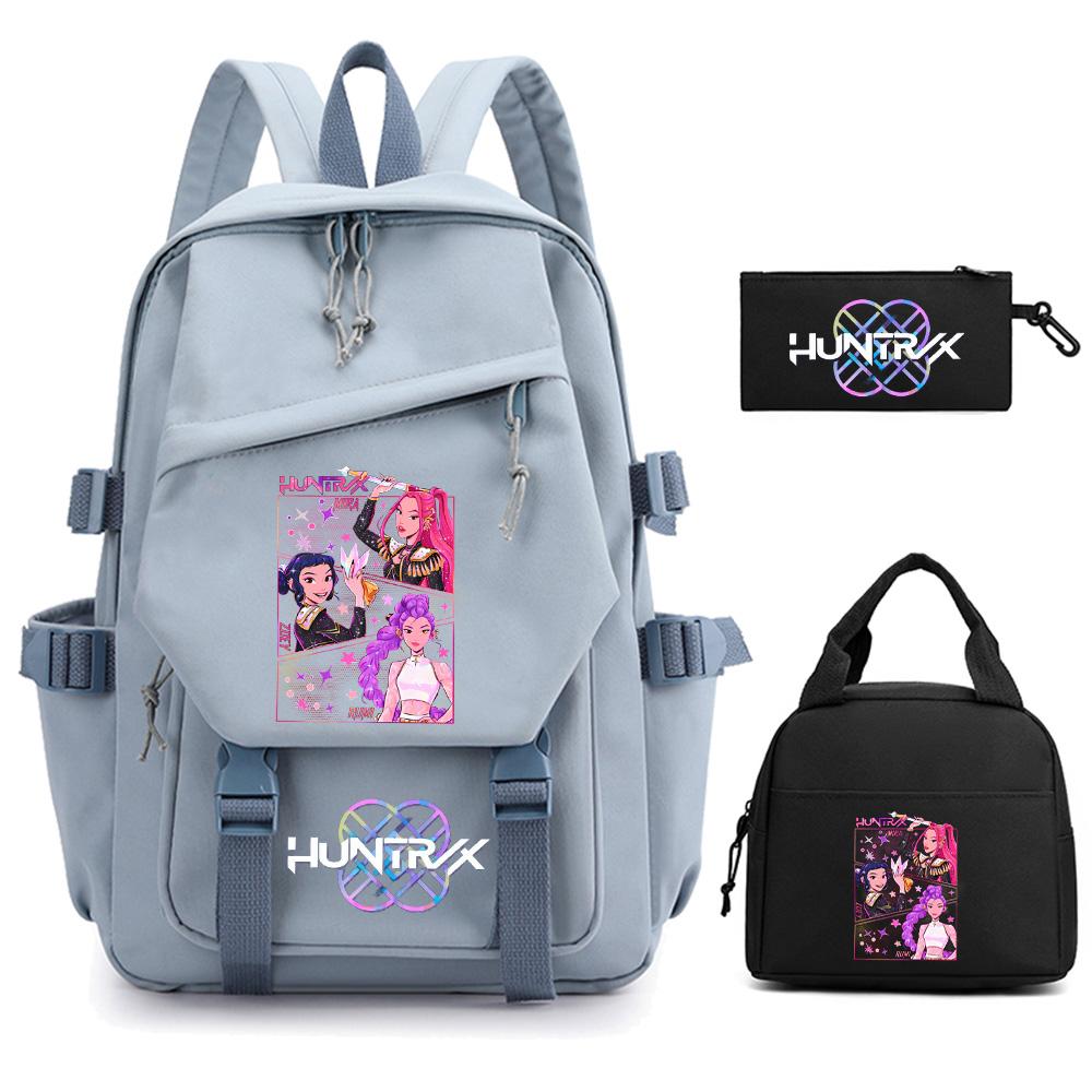 3Pcs/set Anime Cartoon Demon Hunters Printed Backpack for Teenger Children Student Schoolbag Girl Women Large Capacity Waterproof Travel Bag