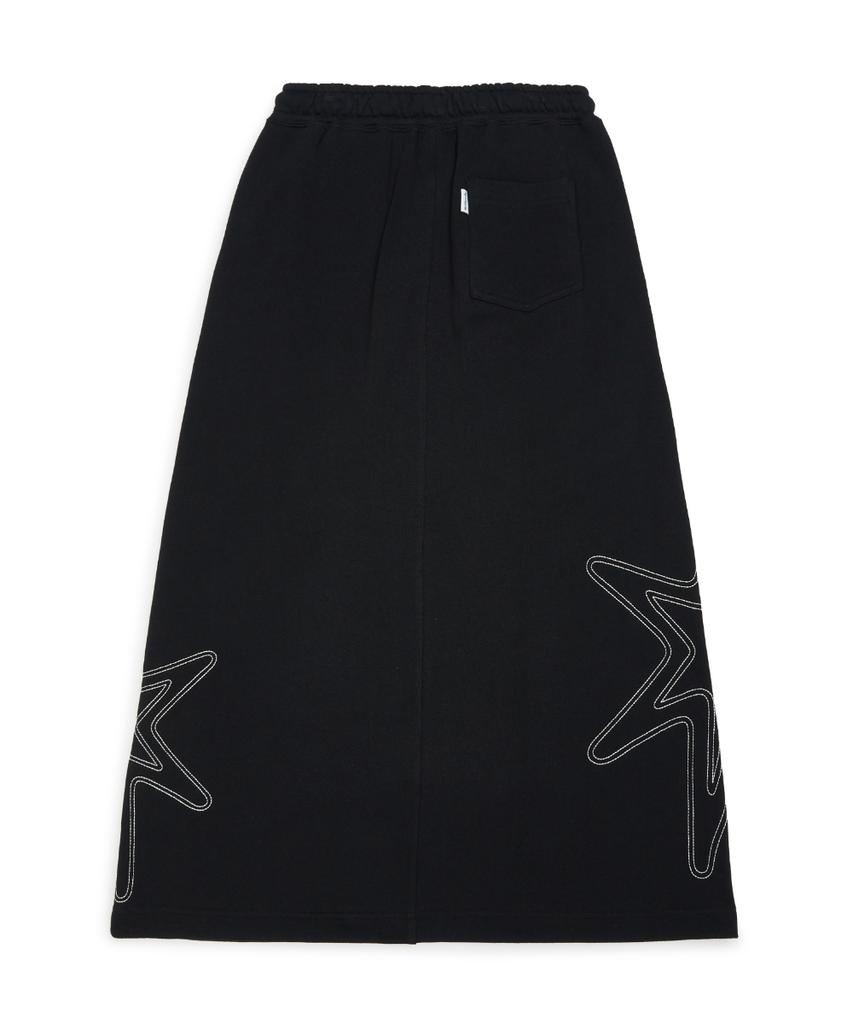 Mark Gonzales Women'S Sweat Long Skirt - Black
