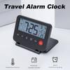 Travel Alarm Clock Ultra-thin Small Digital Clock Folding 2 PCS AAA Battery Operated Alarm with Calendar/Backlight/Temp/Snooze