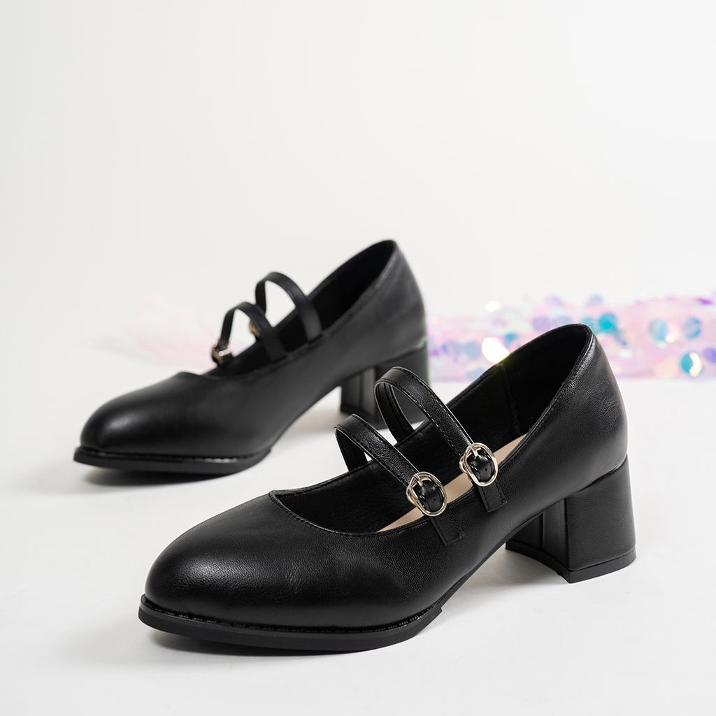 Women Pumps Round Toe Buckle Belt High Heels Shoes for Women Platform Retro Mary Jane Shoes Trend Luxury Heels Women