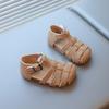 Boys Girls Closed-toe Leather Sandals New Summer Toddler Beach Sandals Soft Sole Simple Retro Trendy Kids Barefoot Shoes