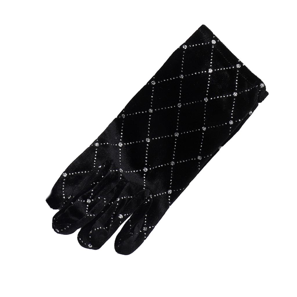 Women Rhinestone Velet Long Gloves Sparkly Glitter Fashion Opera Gloves For Party Costumes Accessories