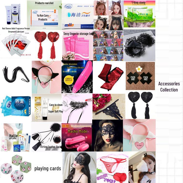 Verführerisches Dessous- und Accessoire-Set: Kopfschmuck, Nippelpasties, Vibrator, Schmuck - Verführerische Kombination