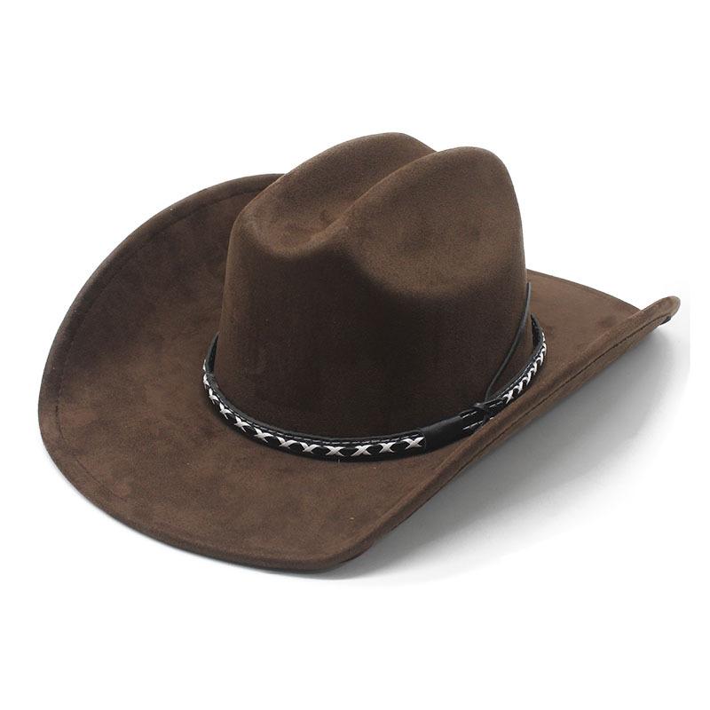 One-word top deerskin top hat women's European, American and British western cowboy hat men's jazz hat