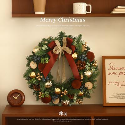Christmas Decoration Wreath Pendant Photo Decoration Scene Arrangement Rattan Christmas Tree Pendant Peripheral Wall Hanging Door Hanging