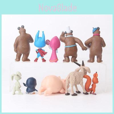 10pcs Masha And The Bear Premium Quality Action Figure Cute Doll Cake Topper Set Gift For Children