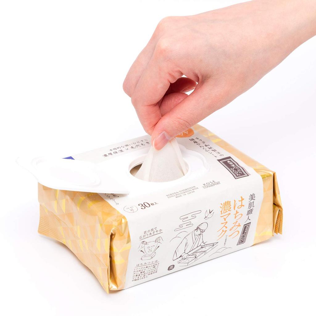 Clear Turn KOSE Beautiful Skin Artisan Honey Face Pore Glowing Large 30 Bonus Highly Moisturizing Mask, Care, Skin, Capacity, Masks, Included,